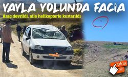 Trabzon Araklı’da yayla yolunda kaza: Araç devrildi, aile helikopterle kurtarıldı