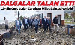 10 Gün Önce Açılan Çarşıbaşı Millet Bahçesi Dalgaların Tahribatına Uğradı