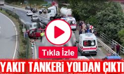 Trabzon'un Akçaabat ilçesinde yakıt tankeri ile otomobilin çarpışması sonucu 3 kişi yaralandı