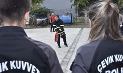 İtfaiyeden polislere yangın eğitimi
