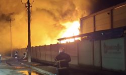 Samsun'da geri dönüşüm fabrikasında çıkan yangına müdahale ediliyor