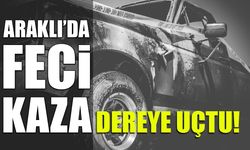 Araklı'da Feci Kaza! Araç Dereye Uçtu...