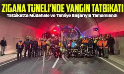 Yeni Zigana Tüneli'nde senaryo gereği yangın tatbikatı yapıldı
