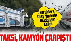 Trabzon Sürmene’de Taksi ile Kamyon Kafa Kafaya Çarpıştı: Yaralılar Hastaneye Kaldırıldı