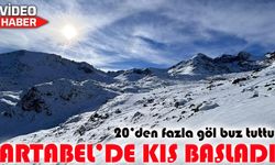 Artabel Gölleri’nde kış güzelliği: 20’den fazla göl buz tuttu, zirveler beyaza büründü