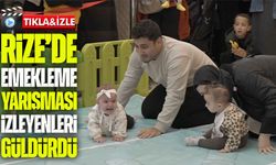 Rize’de bebek emekleme yarışması renkli anlara sahne oldu: Aileler kıyasıya yarıştı