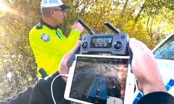 Bayburt'ta drone ile trafik denetimi yapıldı