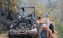 İş makinesi alev aldı