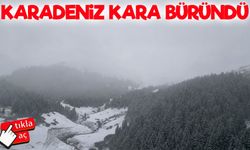 Giresun’da Kümbet Yaylası’na sezonun ilk karı yağdı: Beyaz örtü büyüledi