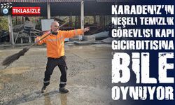 Süpürgesiyle dans eden temizlik görevlisi: Arhavi’de neşe dolu anlar