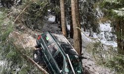 Giresun'da uçuruma düşen cipteki 5 kişi yaralandı