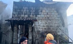 Rize'de çıkan yangında 2 ev kullanılamaz hale geldi
