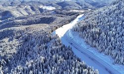 Kış manzarası havadan görüntülendi