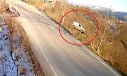 Aracıyla 30 metre yükseklikten uçan sürücü yaralandı