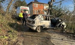 Otomobil fındık bahçesine devrildi: Anne ve kızı yaralandı