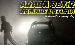 Çaykara’da hareket halindeki araç alev aldı: Sürücü son anda kurtuldu