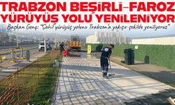 Trabzon Beşirli-Faroz sahil yürüyüş yolunda zemin yenileme başladı