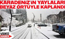Rize ve Artvin’in yüksek kesimlerinde kar etkili oldu: Yaylalar beyaza büründü