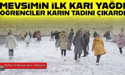 Bayburt’ta Mevsimin İlk Karı Yağdı: Öğrenciler Karın Tadını Çıkardı