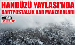 Handüzü Yaylası Beyaza Büründü: Rize’de Kar Manzaraları Havadan Görüntülendi