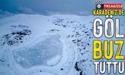 Aydıntepe Göleti Buzla Kaplandı: Kar ve Soğuk Hava Bayburt’ta Kışı Getirdi