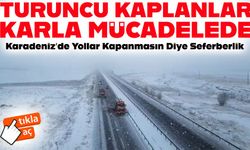 Turuncu Kaplanlar Karla Mücadelede: Bayburt-Gümüşhane Yolunda Nöbet Sürüyor