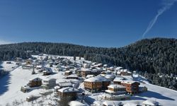 Karla kaplanan Kulakkaya Yaylası eşsiz manzarasıyla havadan görüntülendi