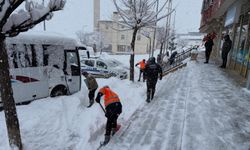 Bayburt'un Demirözü ve Aydıntepe ilçelerinde kar temizliği yapılıyor
