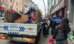 Ordu'da kaldırımı işgal eden malzemeler toplandı