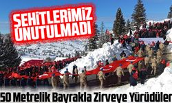 Sis Dağı’nda Sarıkamış Şehitleri İçin 350 Metrelik Bayrakla Zirveye Yürüdüler