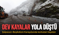 Şalpazarı–Beşikdüzü Karayolu'nda Heyelan: Dev Kayalar Yola Düştü