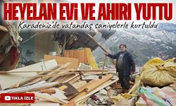 İneklerine Ot Vermek İçin Gittiği Ahırda Heyelandan Son Anda Kurtuldu