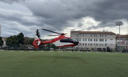 Alaçam'da kalp krizi geçiren hasta, ambulans helikopterle il merkezine gönderildi