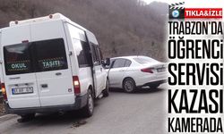 Trabzon’da öğrenci servisi kazası kamerada: 12 öğrenci yara almadan kurtuldu