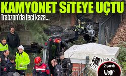 Trabzon'da kamyonet site bahçesine düştü: 2 kişi yaralandı