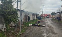 Şantiye deposunda yangın