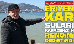 Karadeniz’de dikkat çeken görüntü: Ordu’da kar suları denizin rengini değiştirdi