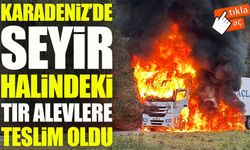 Karadeniz'de Seyir Halindeki Tır Alevlere Teslim Oldu; Araç Kullanılamaz Hale Geldi