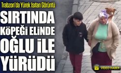 Trabzon’da Yürek Isıtan Görüntü; Sırtında Köpeği Elinde Oğlu İle Yürüdü