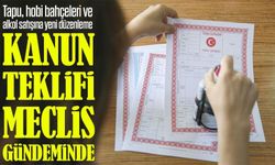 Tapu, hobi bahçeleri ve alkol satışına yeni düzenleme; Kanun Teklifi Meclis Gündeminde