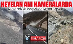 Artvin-Şavşat Karayolu’nda Heyelan Anı Cep Telefonu Kamerasına Yansıdı