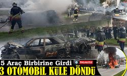 Samsun’da Korkutan Zincirleme Kaza: 5 Araç Birbirine Girdi, Alev Alan 3 Otomobil Küle Döndü