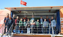 Deprem simülasyon tırı ile Havza'da deprem eğitimi verildi