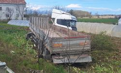 Samsun'da tarlaya giren tırın sürücüsü yaralandı