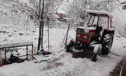 Kavak'ta kar yağışı