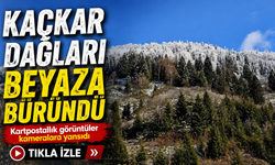 Çamlıhemşin’de Kartpostallık Görüntüler Kameralara Yansıdı: Kaçkar Dağları Beyaza Büründü