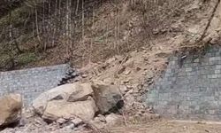 Rize'de Çamlıhemşin-Ayder Yaylası kara yolunda heyelan