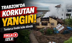Araklı’da Korku Dolu Sabah! Ev Yangınında Tonlarca Fındık Yandı