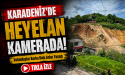 Karadeniz’de heyelan kamerada!; Vatandaşlar Korku Dolu Anlar Yaşadı