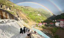 Göksu Travertenleri'nde çift gökkuşağı büyüledi